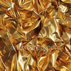 seamless Seamless 3D PBR Texture of Glossy Crumpled Gold Foil with Reflective Highlights texture 8k free download PBR