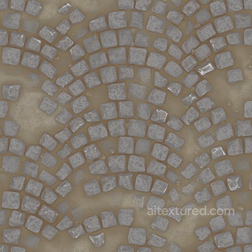 Fan Shape Cobblestone Pavement Texture | Free PBR seamless Tile PBR texture