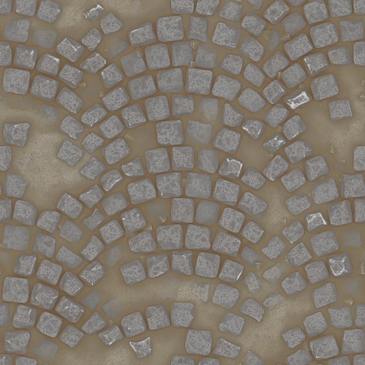 Fan Shape Cobblestone Pavement Asphalt seamless PBR texture preview