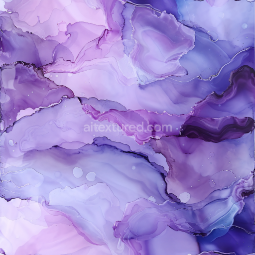 Seamless 3D Alcohol Ink PBR Texture with Violet and Purple Fluid Waves