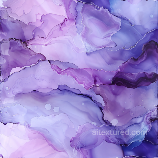 Alcohol Ink PBR Texture with Violet and Purple Fluid Waves seamless Alcohol ink PBR texture