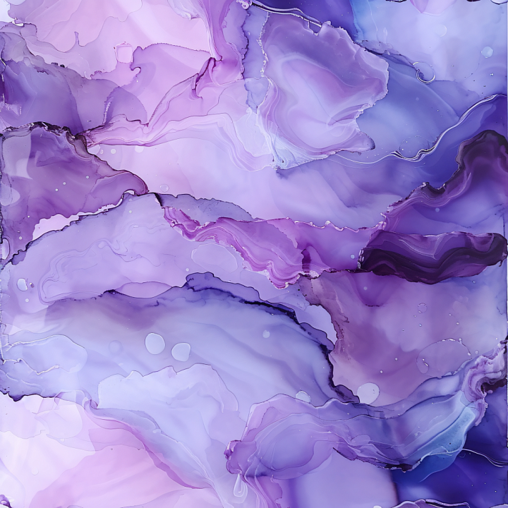 Alcohol Ink with Violet and Purple Fluid Waves seamless PBR texture preview
