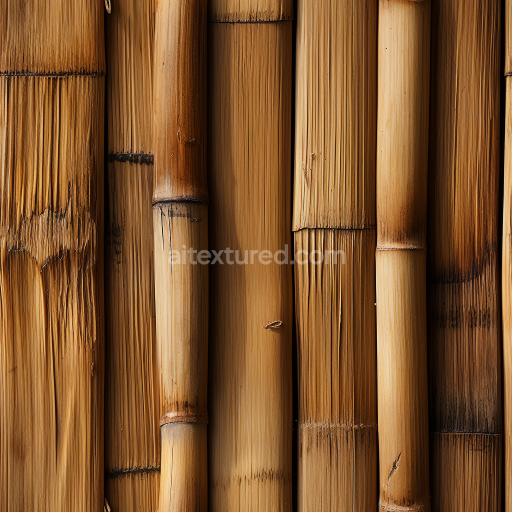 Seamless 3D PBR Texture of Natural Bamboo Culms with Vertical Fiber Grain