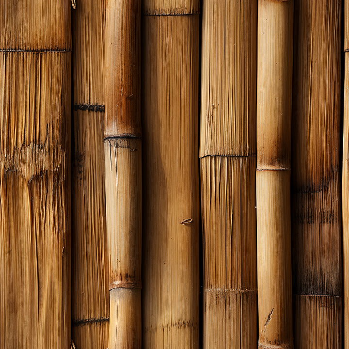 Natural Bamboo Culms with Vertical Fiber Grain seamless PBR texture preview
