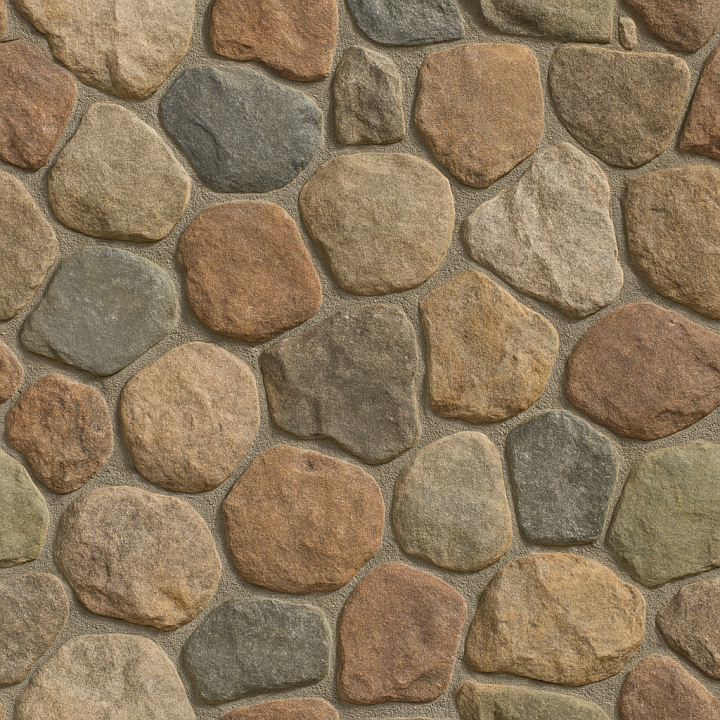 Fieldstone Mix Irregular Mosaic seamless PBR texture preview