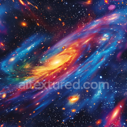seamless Seamless 3D Space PBR Texture Featuring Vibrant Spiral Galaxy and Multi-Colored Nebula Clouds texture 8k free download PBR