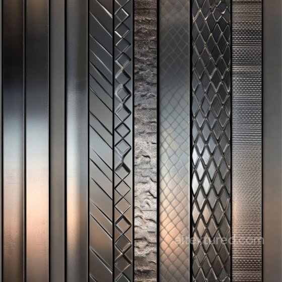Steel PBR Texture Set Featuring Smooth, Patterned, and Textured Metallic Strips Metal texture preview