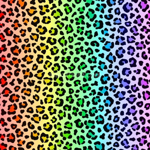 Seamless 3D PBR Rainbow Leopard Print Fabric Texture with Vibrant Gradient