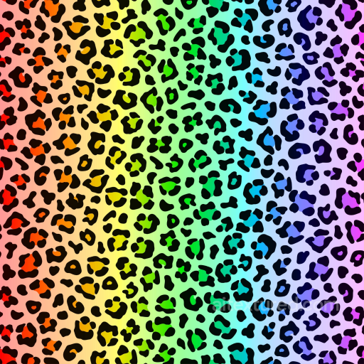 Rainbow Leopard Print Fabric Texture with Vibrant Gradient seamless Leopard Print PBR texture