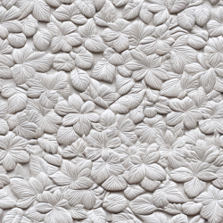 seamless Seamless 3D embossed white leather PBR texture with floral pattern texture 8k free download PBR