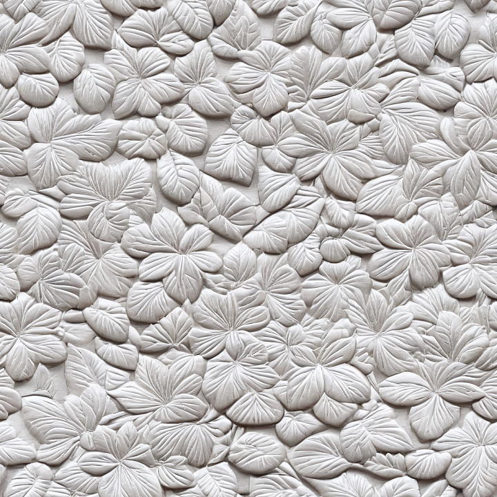 Embossed White Leather With Floral Pattern seamless PBR texture preview