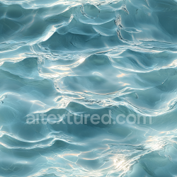 seamless Seamless 3D Stylized Ocean Surface Water PBR Texture with Translucent Waves and Light Reflections texture 8k free download PBR