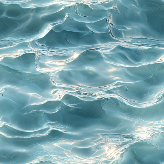 Stylized Ocean Surface Water PBR Texture with Translucent Waves and Light Reflections Water texture preview