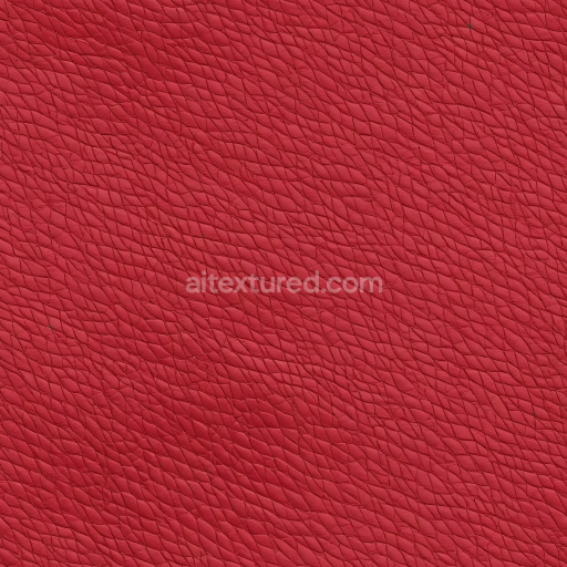 Seamless 3D PBR Texture of Red Pebbled Grain Leather with Subtle Wrinkles