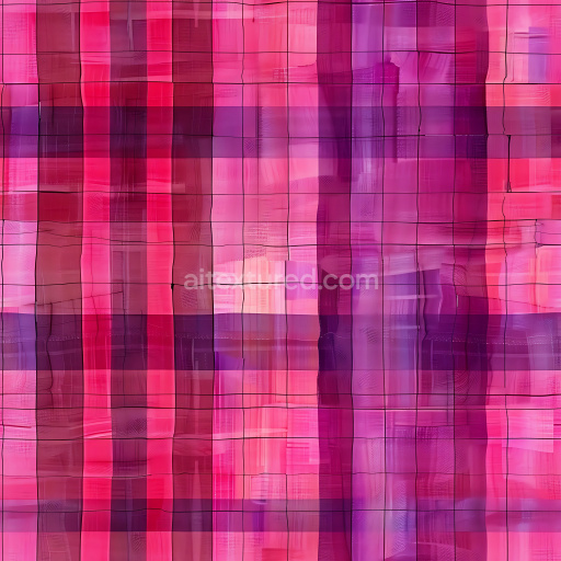 Seamless 3D Painted Metal PBR Texture with Pink and Purple Plaid Pattern