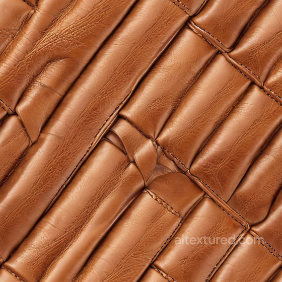Padded Brown Leather Upholstery Texture with Detailed Stitching and Wrinkles Leather texture preview