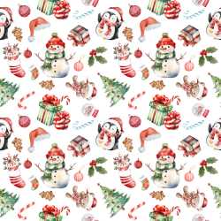 Pattern Bundle - Seamless 3D Pattern PBR Texture Featuring Watercolor Christmas Holiday Motifs texture preview