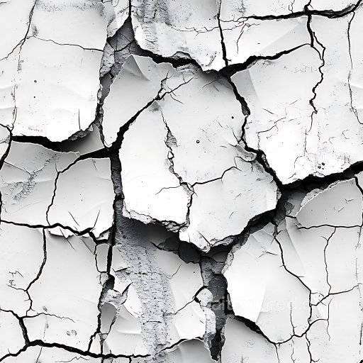 Cracked White Plaster PBR Texture with Deep Fractures and Peeling Surface seamless Cracked & Holes PBR texture