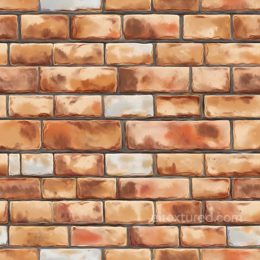 Vintage Cracked Brick Wall Texture with Varied Color Tones seamless Brick PBR texture