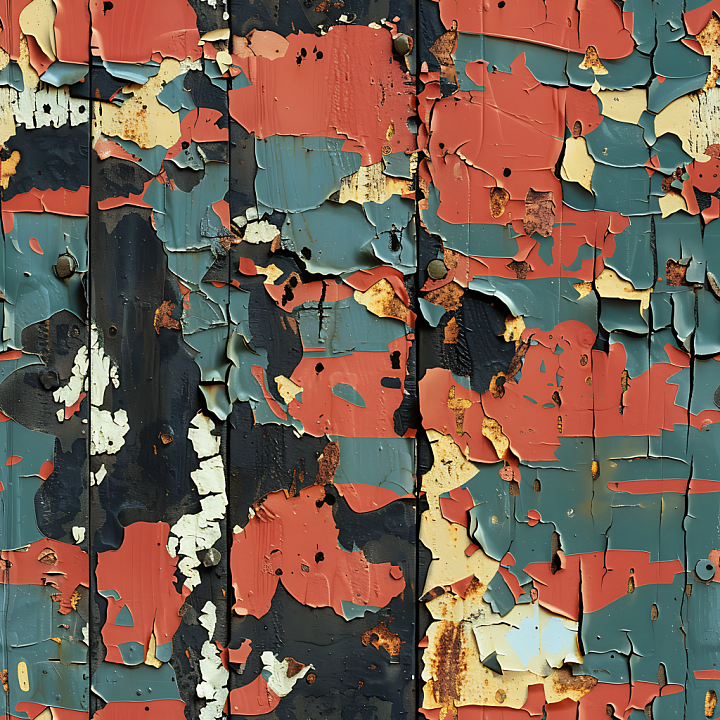 Weathered Paint Camouflage Featuring Rust and Peeling Coating seamless PBR texture preview