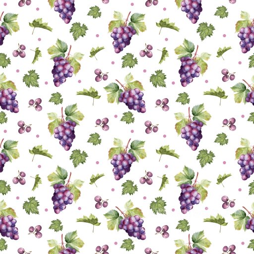 Pattern PBR Texture with Watercolor Grape Clusters and Green Leaves seamless Pattern Bundle PBR texture