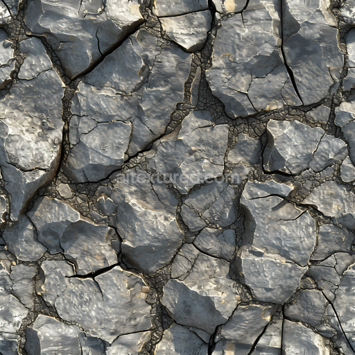 Seamless 3D cracked stone ground PBR texture with natural fractures and rugged surfaces