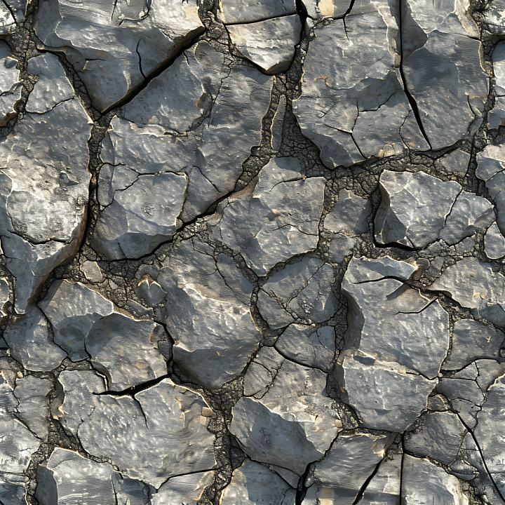 Cracked Stone Ground With Natural Fractures And Rugged Surfaces seamless PBR texture preview
