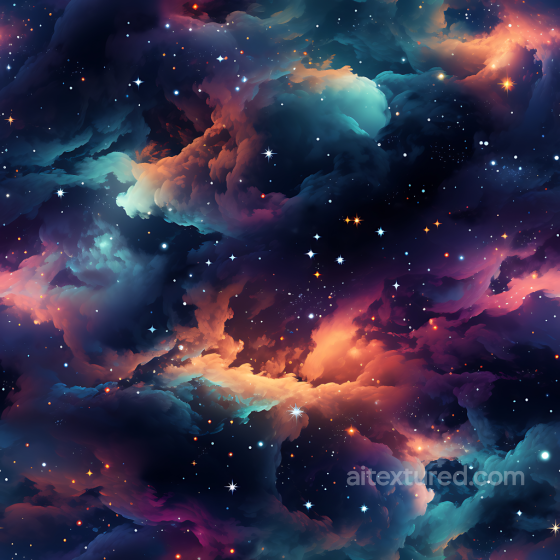 Space PBR Texture Featuring Vibrant Nebula and Starfield Star, space, planets texture preview