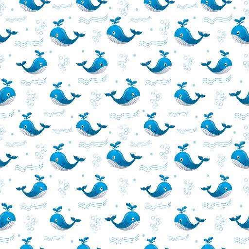 Pattern PBR Texture with Playful Blue Whale Cartoon Motifs seamless Pattern Bundle PBR texture