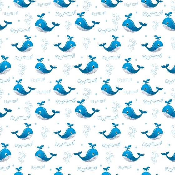 Pattern PBR Texture with Playful Blue Whale Cartoon Motifs Pattern Bundle texture preview