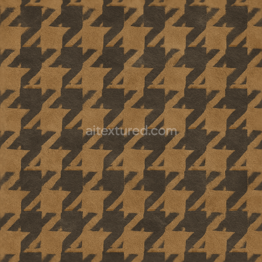 Seamless 3d texture pbr 8k wallpaper with retro houndstooth and faux leather suede finish