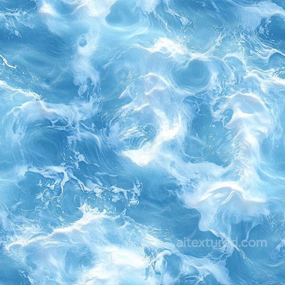 Stylized Ocean Water Surface Texture with Dynamic Foam and Swirling Waves Water texture preview