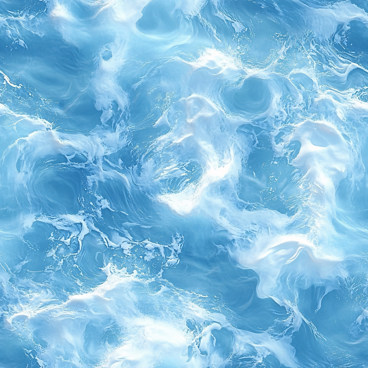 Stylized Ocean Water Surface with Dynamic Foam and Swirling Waves seamless PBR texture preview
