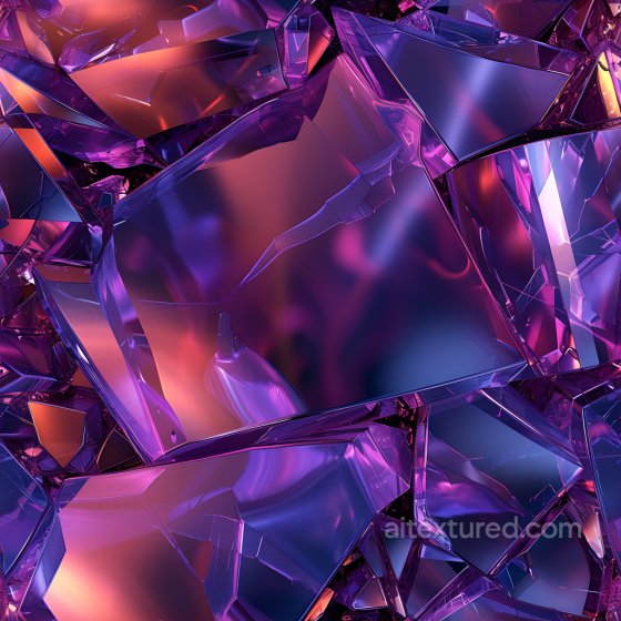 fractured glass PBR texture in vibrant purple and blue hues with sharp edges Cracked & Holes texture preview