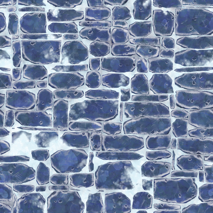 Stylized Cartoon Floor Ground Hand Painted Rock seamless PBR texture preview