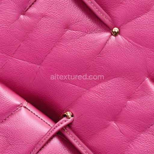 Seamless 3D Quilted Pebbled Pink Leather PBR Texture with Metal Stud Details