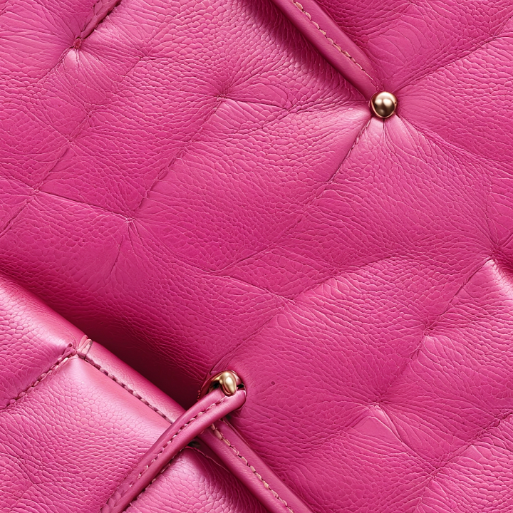 Quilted Pebbled Pink Leather with Metal Stud Details seamless PBR texture preview