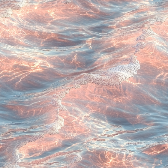 Water PBR Texture Featuring Gentle Waves, Subtle Foam, and Warm Sunset Glow Water texture preview
