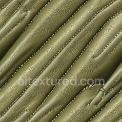 seamless Seamless 3D Olive Green Quilted Leather PBR Texture with Detailed Stitching and Pebbled Grain texture 8k free download PBR