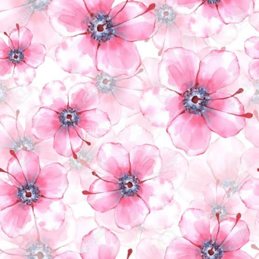Seamless 3D PBR Texture of Pink Flower Watercolor Fabric Pattern