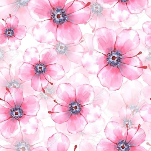 Pink Flower Watercolor Fabric Pattern Seamless Texture seamless Pink Flower PBR texture