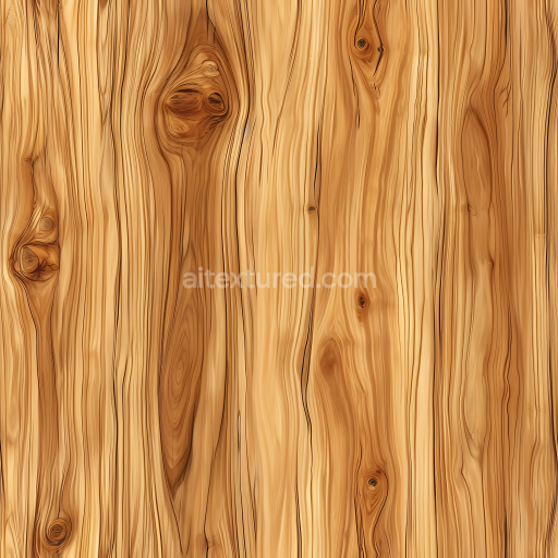Seamless 3D Pine Wood PBR Texture Featuring Natural Knots and Warm Grain Pattern