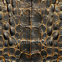 seamless Seamless 3D PBR texture of cracked black crocodile leather with aged grain and deep cracks texture 8k free download PBR