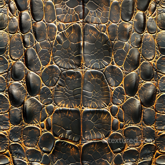 Of Cracked Black Crocodile Leather With Aged Grain And Deep Cracks Leather texture preview