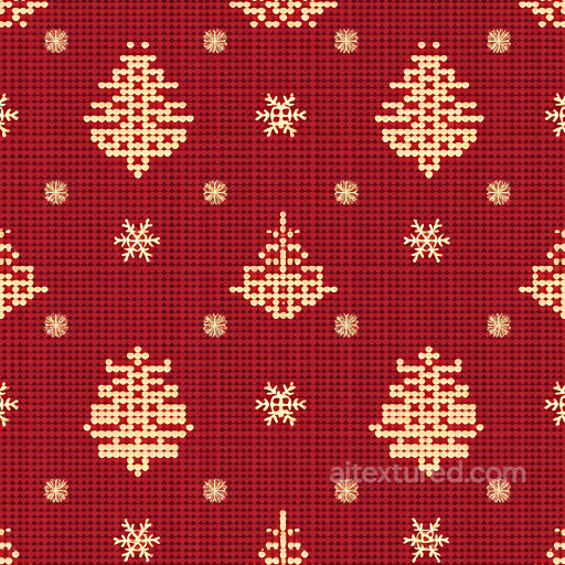 Christmas Digital Paper Texture Featuring Stylized Trees & Snowflakes seamless All Christmas Digital paper PBR texture