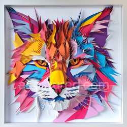 seamless Seamless 3D PBR Texture Featuring Stylized Multicolor Bobcat Fur Pattern texture 8k free download PBR