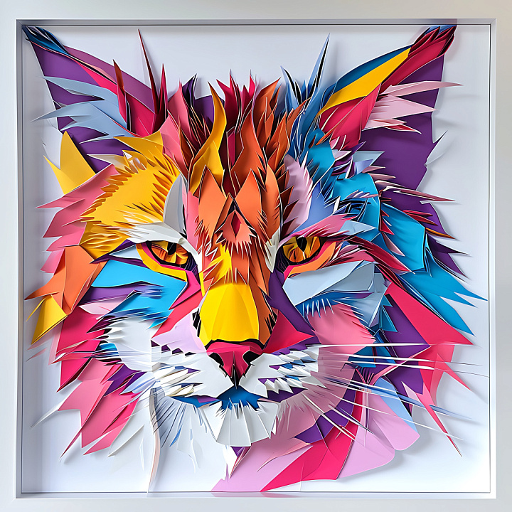 Featuring Stylized Multicolor Bobcat Fur Pattern seamless PBR texture preview