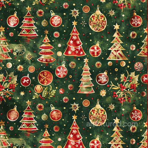 Vintage Christmas Fabric Texture with Festive Patterns seamless Christmas vintage PBR texture