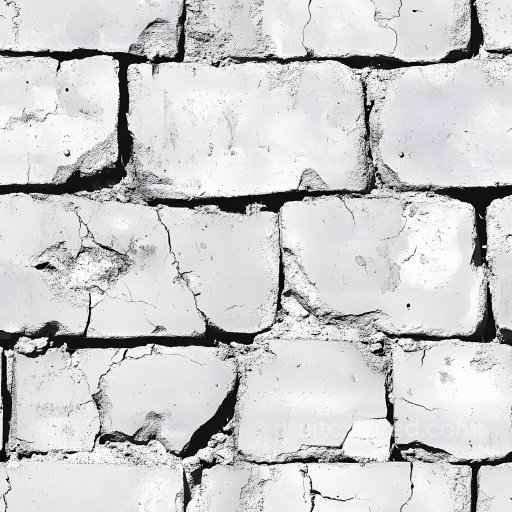 cracked white brick wall PBR texture with chipped and fractured details seamless Brick PBR texture