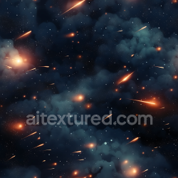 seamless Seamless 3D Space PBR Texture Featuring Dark Nebula Clouds and Bright Meteor Streaks texture 8k free download PBR